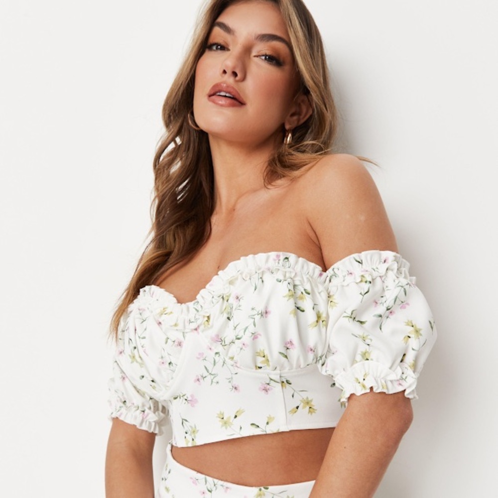 Missguided Floral Milkmaid Top